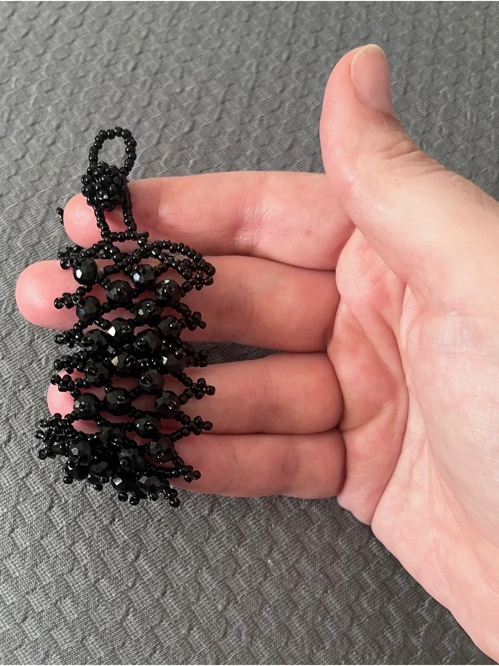 Vintage Gothic Jet Black Crystal Bead Woven Lace Cuff Bracelet